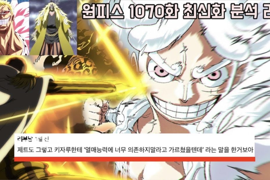 원피스 1070화 최신화 분석 리뷰]드디어 사황 루피의 강함을 인정한 해군대장 키자루와 금사자시키 도플라밍고 사기적 능력 부활!? -  Youtube